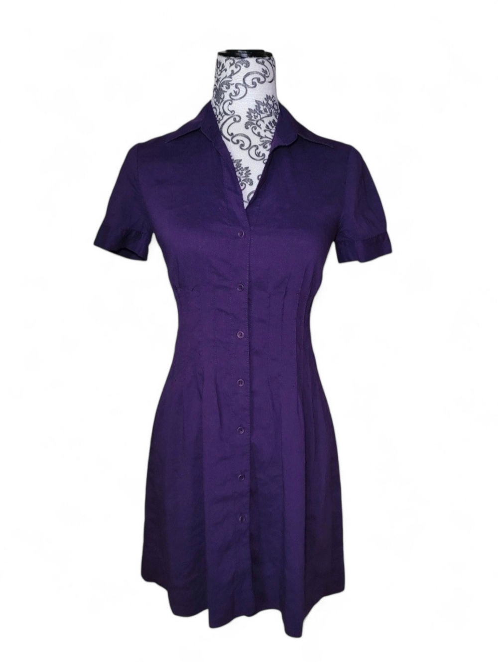 Theory Meili linen blend pintuck short sleeve dress size 2